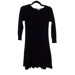 Incredibly Soft! Navy Small Women's Knit Dress Pleated Skirt Drop Waist Shosanna